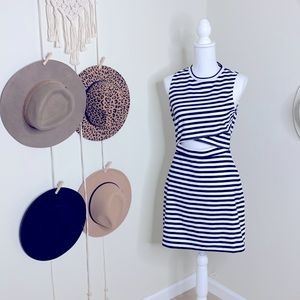 NWT Express black and white striped dress size 8
